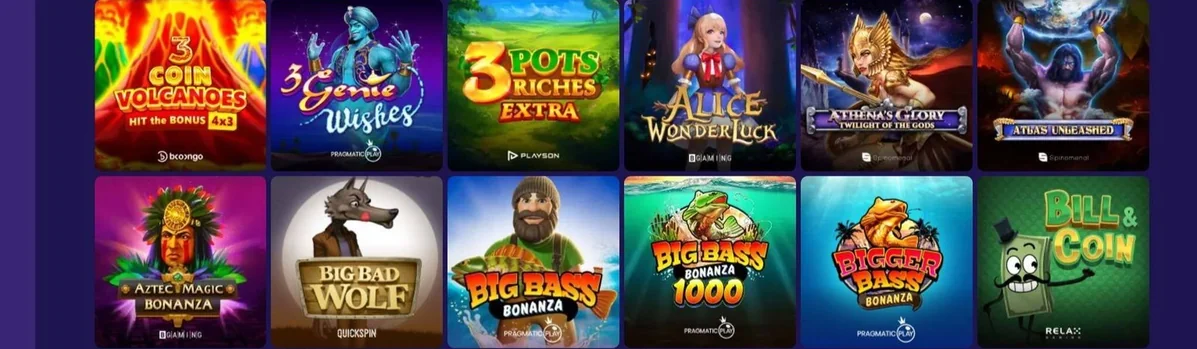 Browse casino slot lobby.